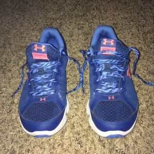 Under Armor Tennis Shoes Navy w/ Orange accent